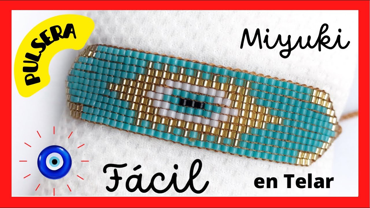 COMO HACER PULSERA DE MAL DE OJO / PASO A PASO CON DELICAS MIYUKI/ Pulsera en Telar OJO TURCO