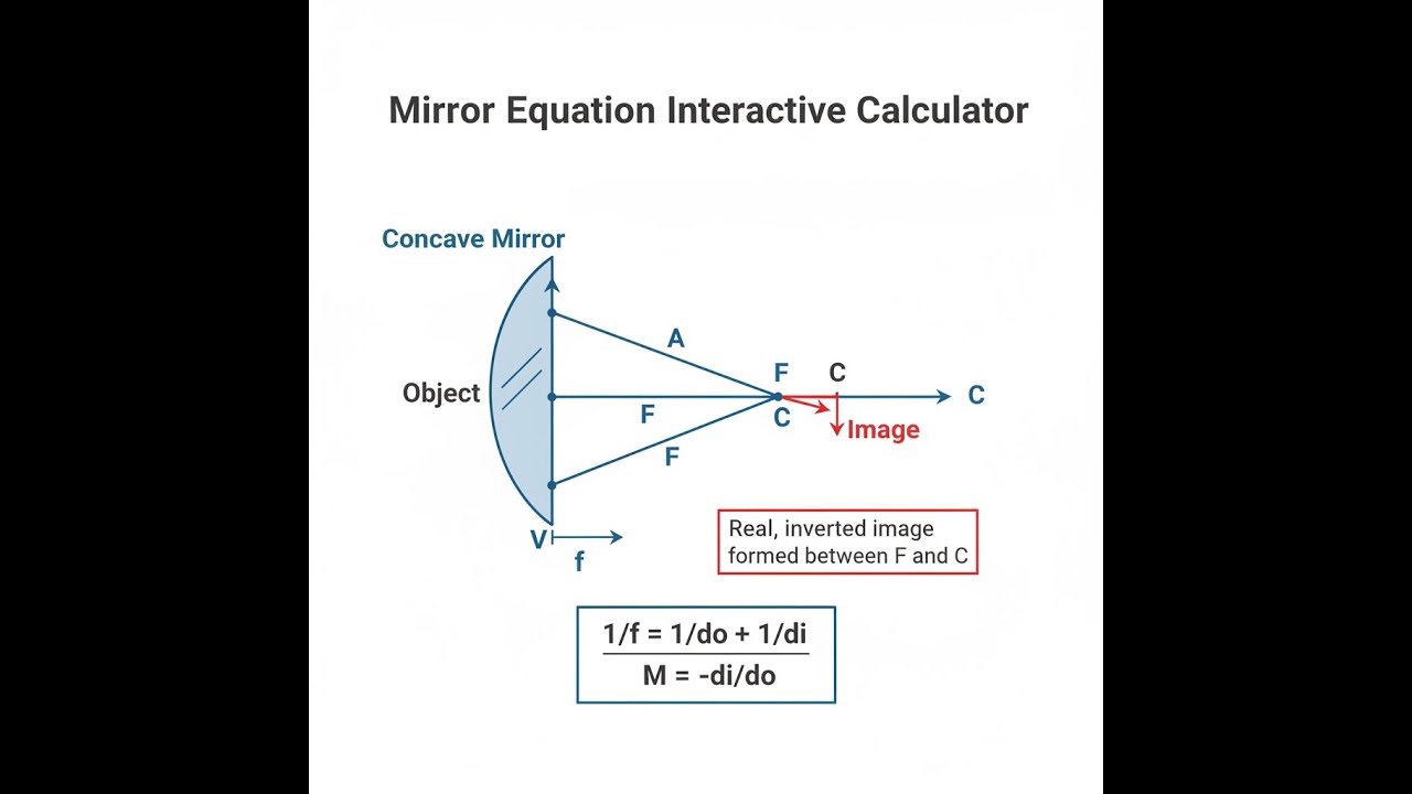 Mirror Equation Interactive Calculator - Instructions Video
