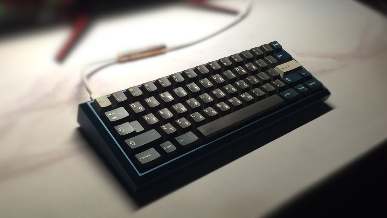 Fjell Unikorn Gummy O-Ring Mount (Merro60 PCB) - Cherry MX Blacks on Aluminum Plate Typing Sounds