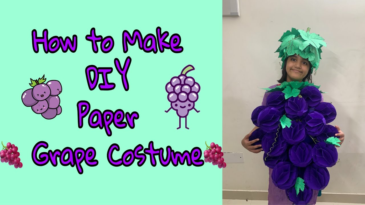 How to make DIY Paper Grape Costume|Fancy Dress Competition Ideas|DIY Paper Costume|DIY Costume