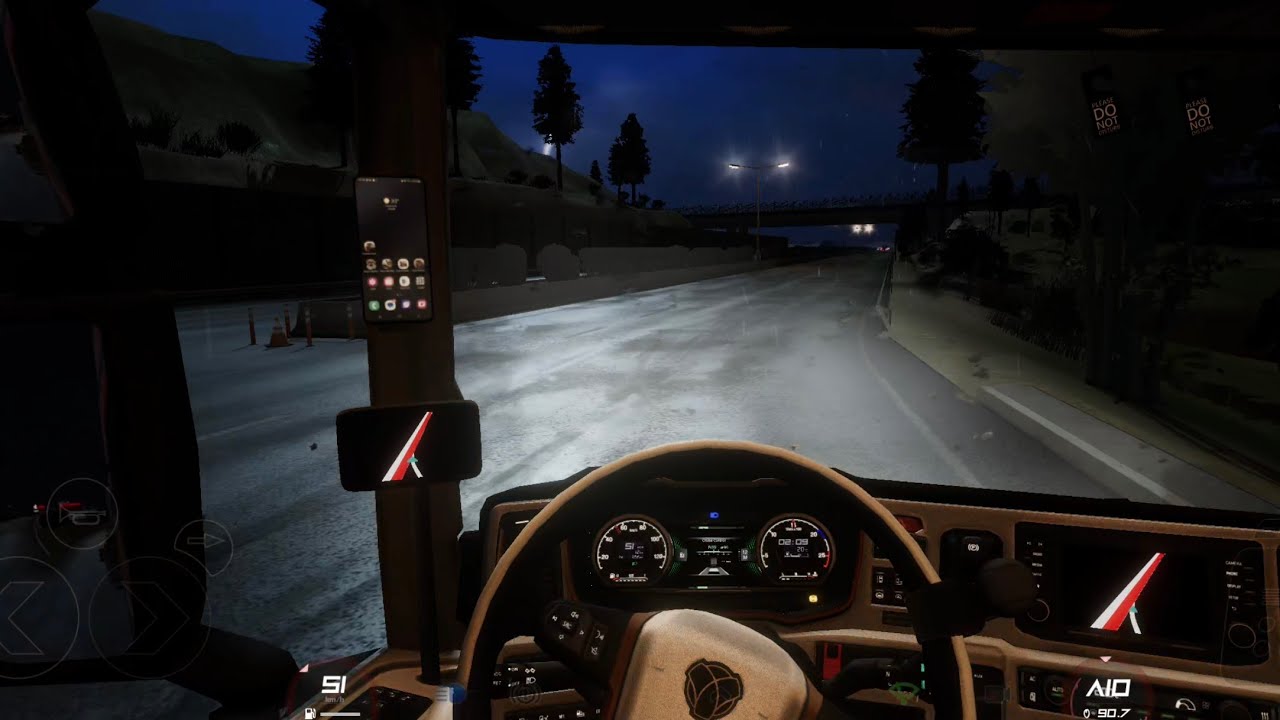 Transporting Cargo during heavy thunderstorm ⛈️ / Rainy night trucking/ Truckers of Europe 3 / 