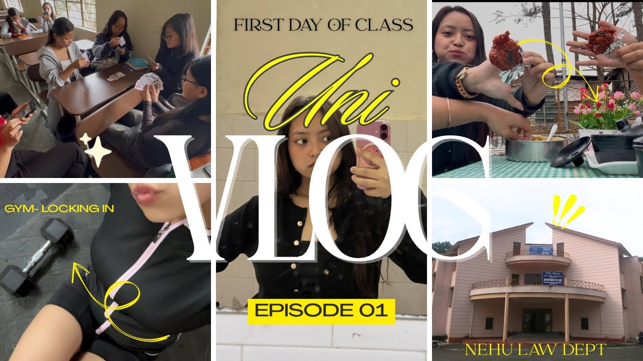 NEHU diaries: first day of class| life of a law student ⚖️| Uni, groceries and gym. 