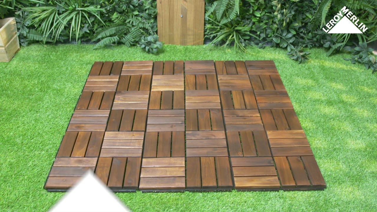 Ecopci&oacute;n del mes Baldosas de madera de acacia con sistema de instalaci&oacute;n f&aacute;cil - LEROY MERLIN