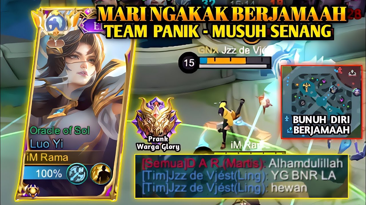 PRANK TELEPORT LUO YI !! PINDAHKAN TEAM KE BASE MUSUH | LUO YI TOP 1 GLOBAL 2023 - MOBILE LEGENDS