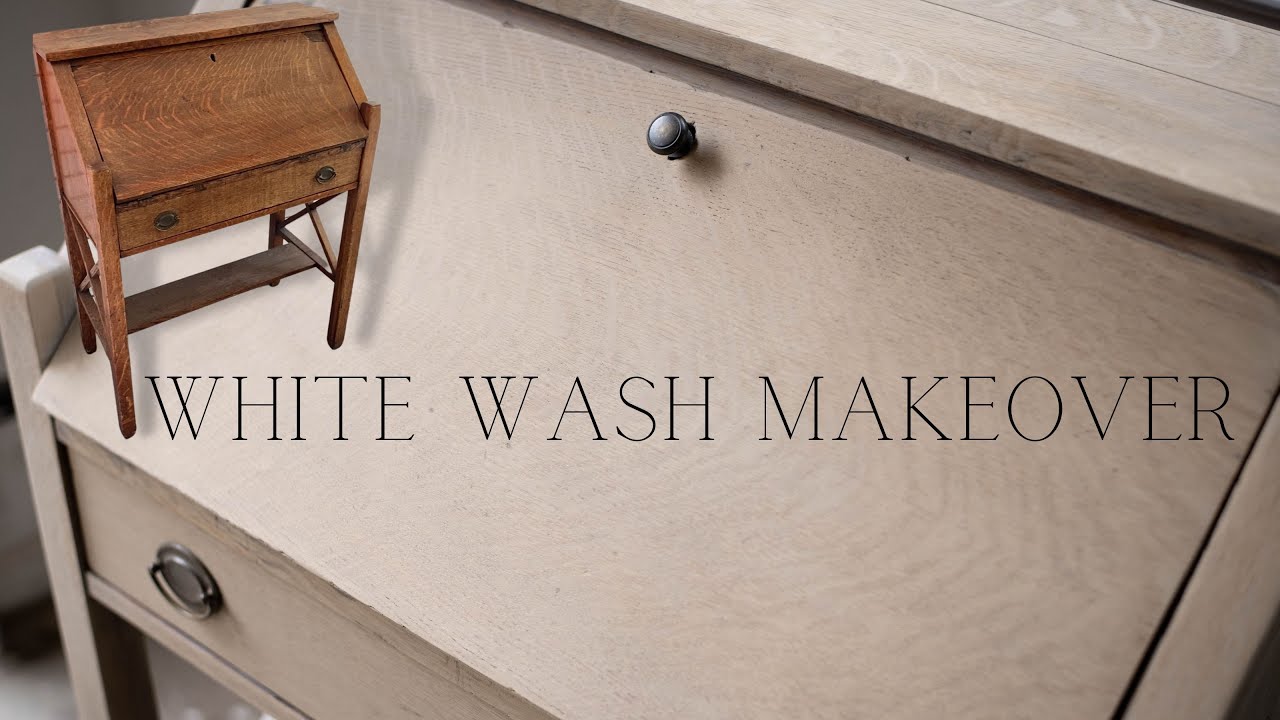 A DIY Paint Wash for an old Tiger Oak Secretary! | 24 HOUR MAKEOVER