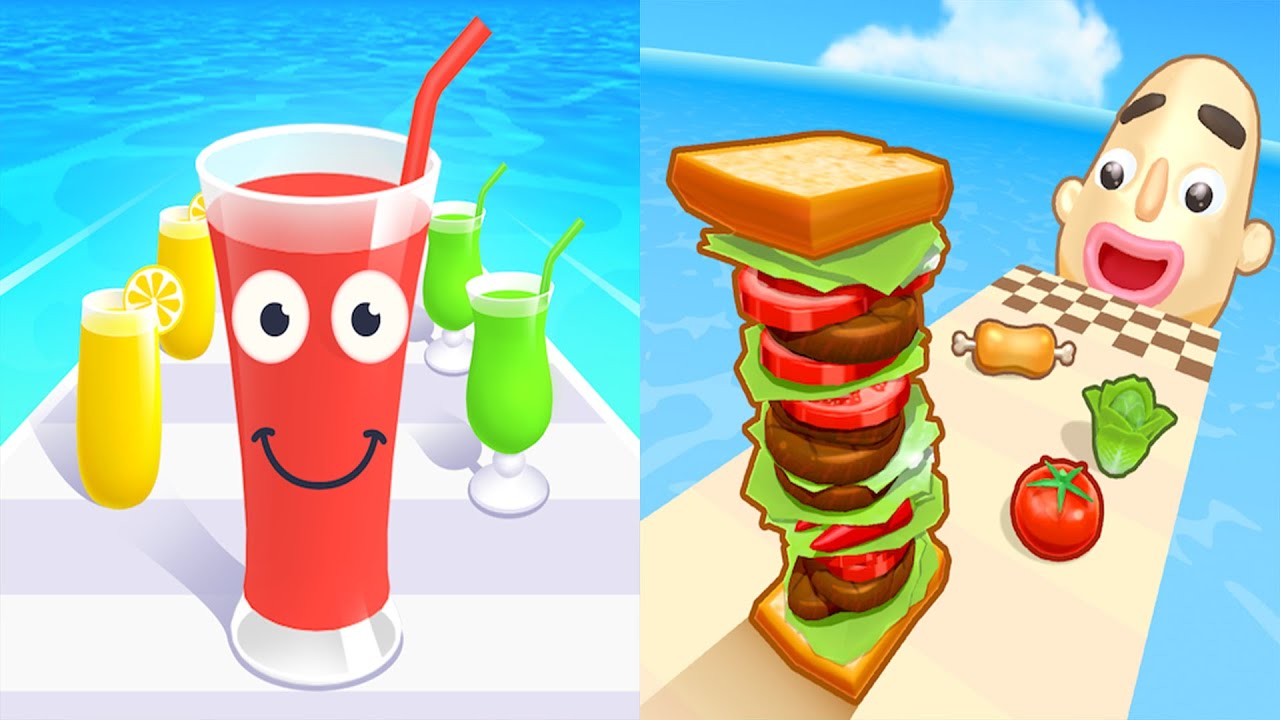 Juice Run VS Sandwich Runner - All Levels Gameplay Android, ios (Part 237)
