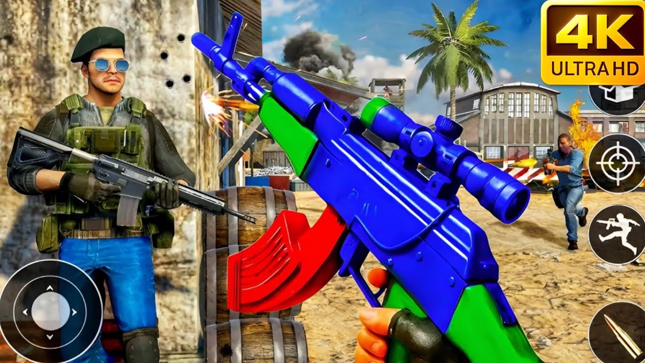 Best Mobile FPS Gameplay 🔥 FPS Commando Shooting Games | Level 6 to 10 | DUST TOWN 