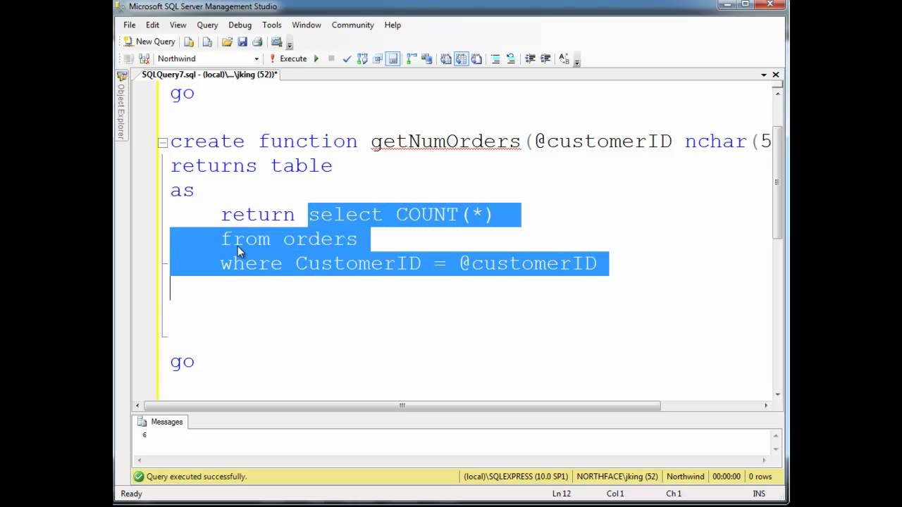 SQL Inline Table Valued Functions