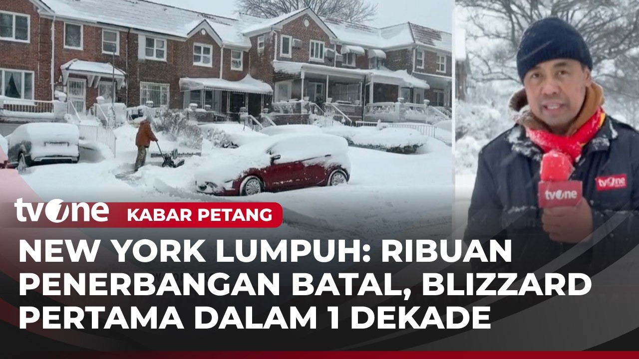 Badai Salju Terjang Queens, New York, Ketebalan Es Mencapai 40 Sentimeter | Kabar Petang