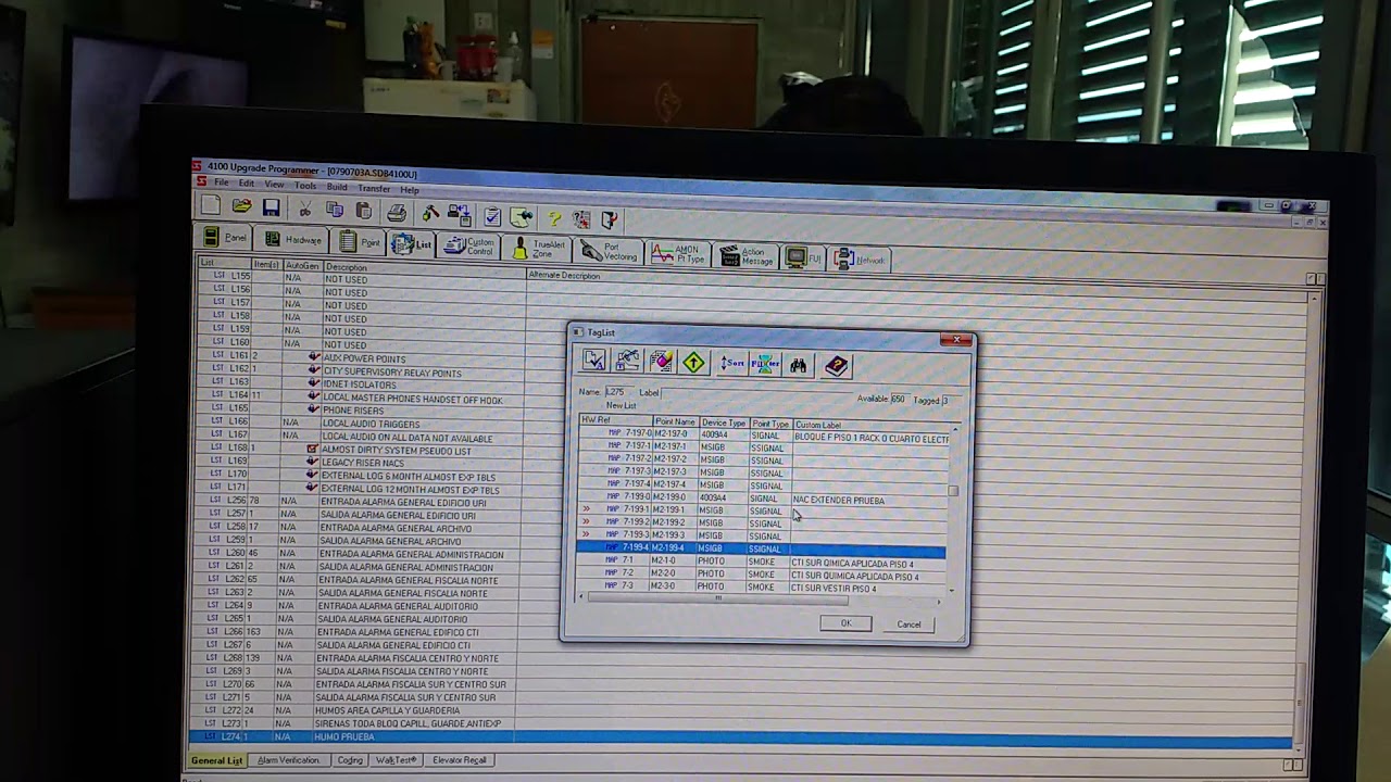 Programar sensores de humo, crear lista y hacer la regla de correlación panel Simplex 4100u