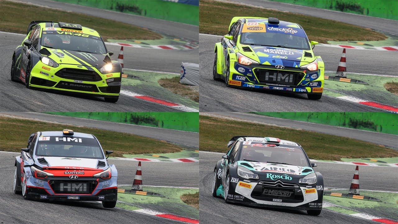 Valentino Rossi VS Neuville/Mikkelsen VS Cairoli VS Bonanomi - Monza Rally Show 2017 [HD]