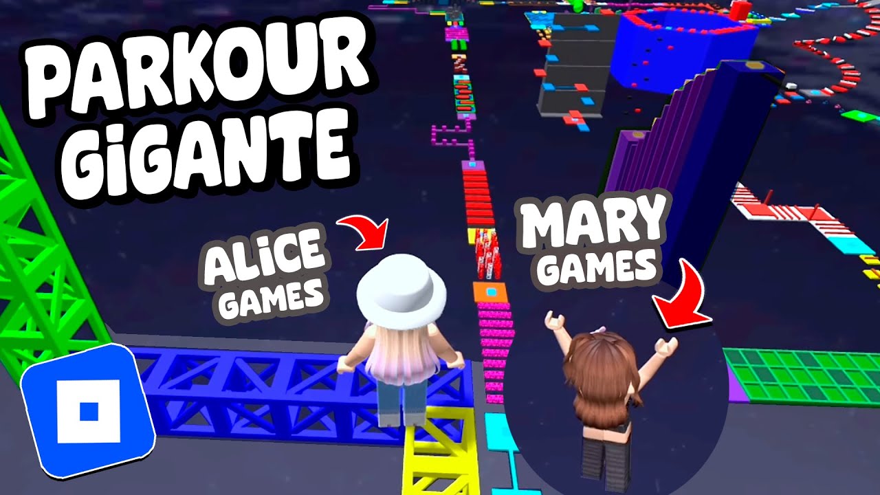 JOGANDO O MAIOR PARKOUR DO MUNDO | ALICE LIFE E MARY GAMES NO ROBLOX