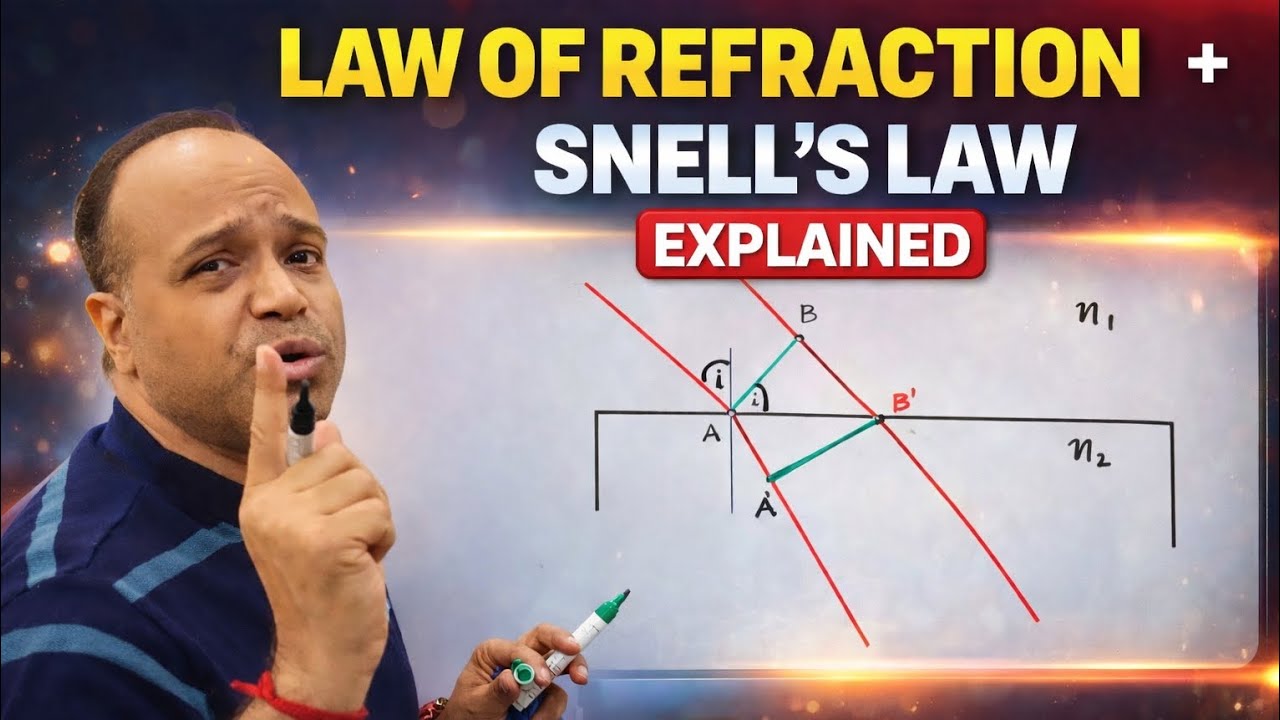 Law of refraction - अपवर्तन का नियम - Huygens principle 😊