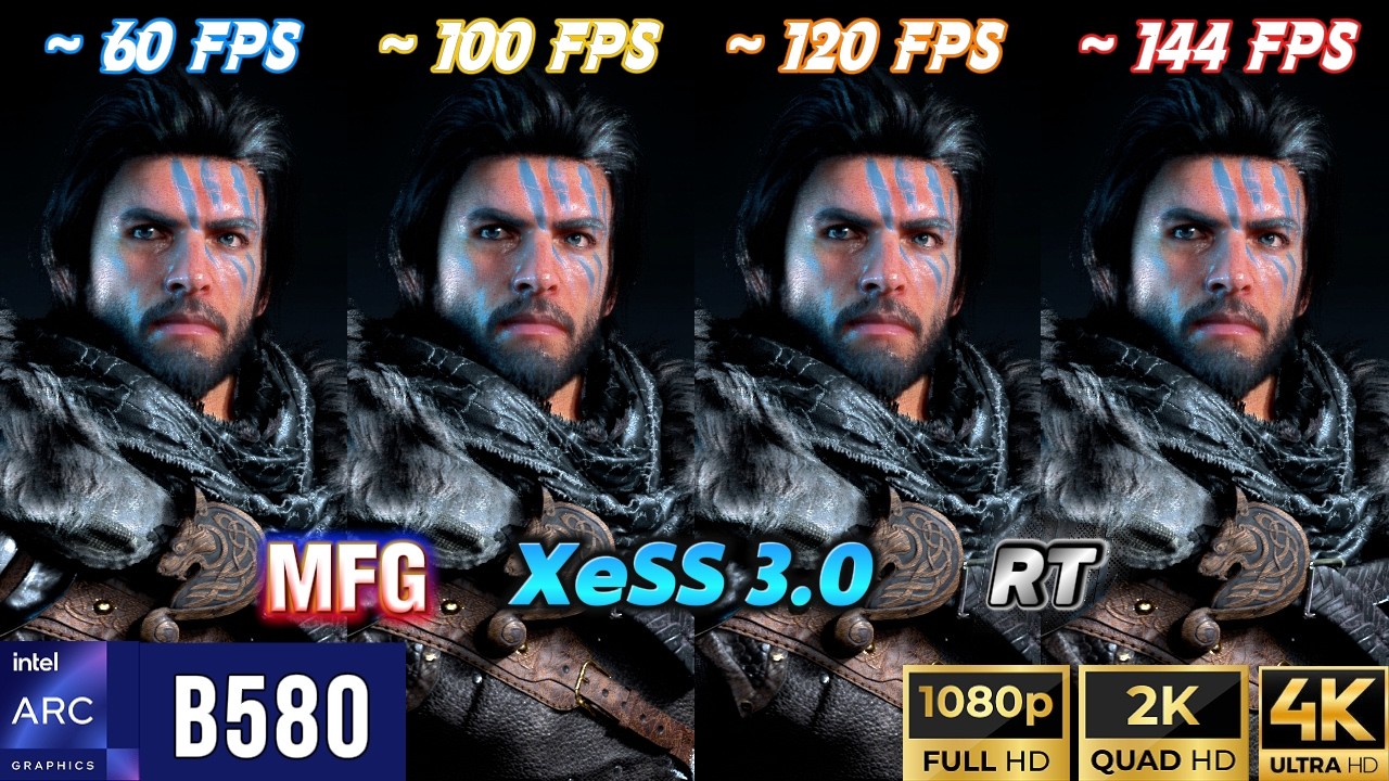 ARC B580, Crimson Desert Graphical Setting tuned for 60, 100,120and 144FPS, on 1080p, 1440p, 2160p.