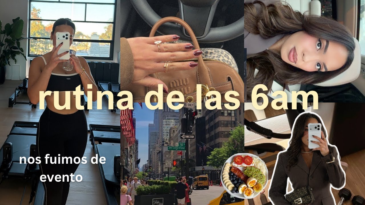 mi rutina anormal de las 6am 🤭 saque los reales outfits del closet, pilates y eventos en NYC 