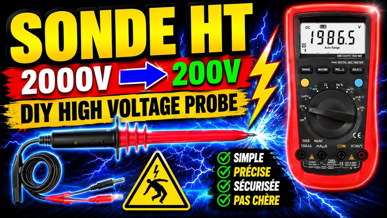 Comment fabriquer une sonde haute tension électronique pour multimètre voltmètre - DIY HT probe