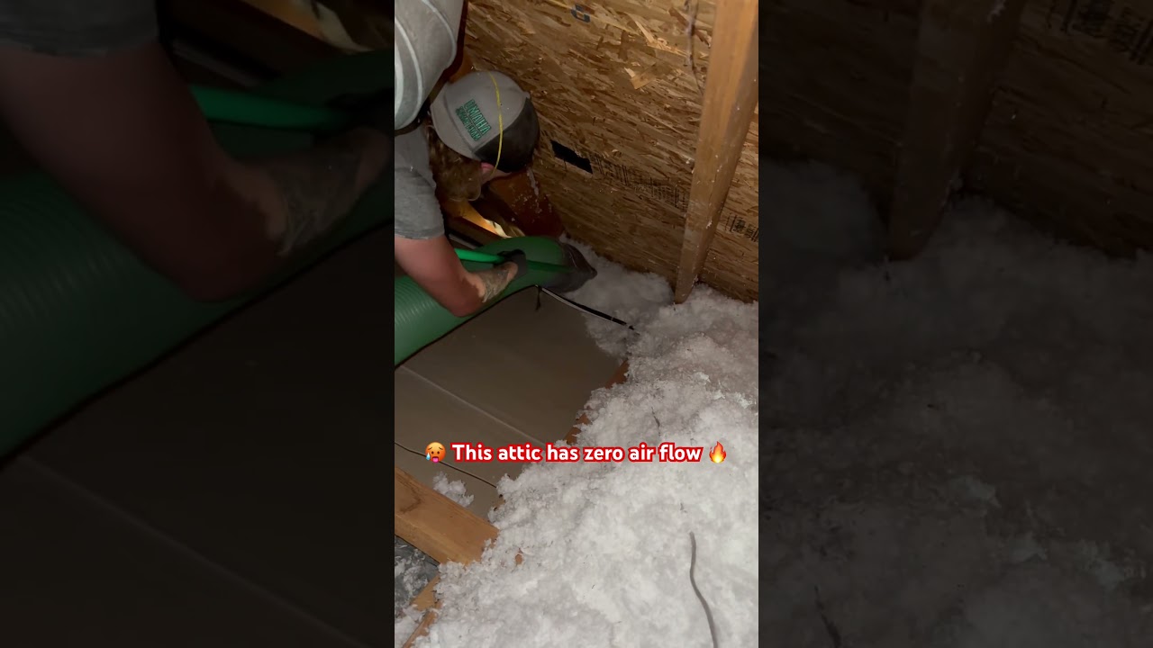 Vacuuming the insulation to update ventilation. Omahafoam.com