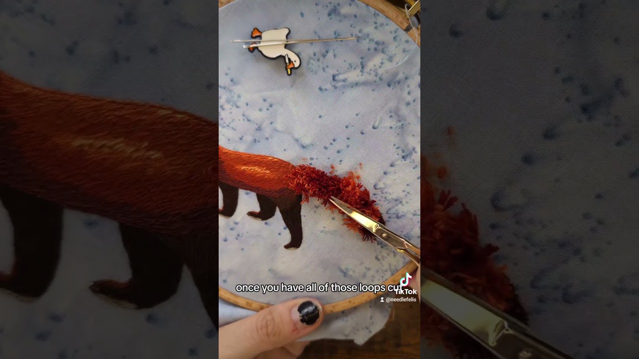 Turkey Stitch, how to get 3D fluff on embroidery without punch needle! #embroidery #fiberarts