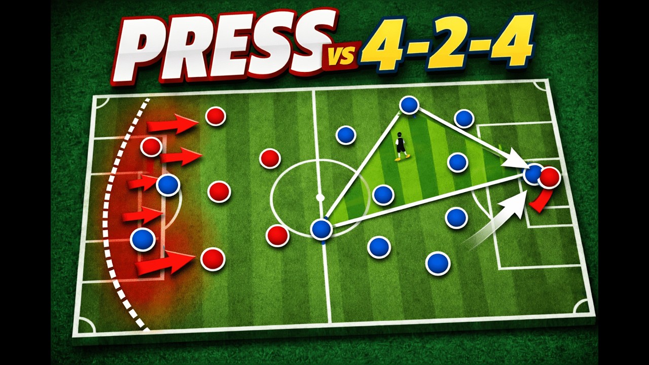 How to Press Against a 4-2-4 Build-Up | High Press Tactical Breakdown