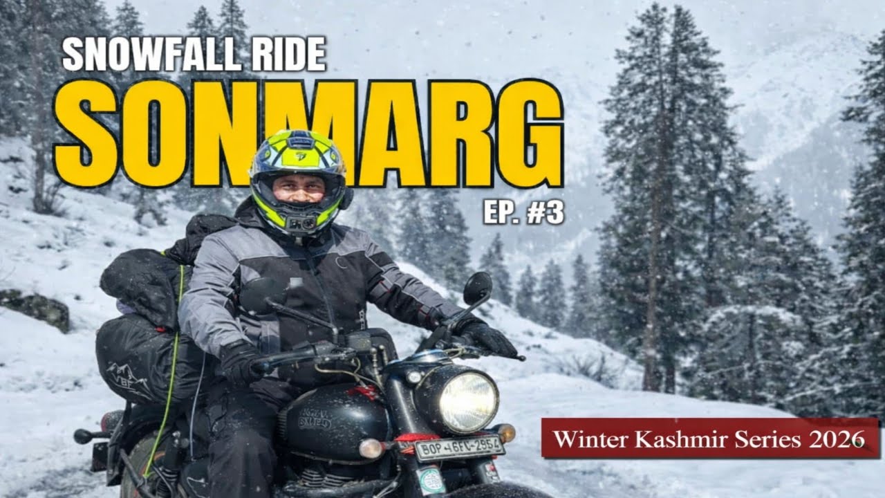 Snowfall Ride to Sonmarg ❄️ | Winter Kashmir Bike Ride | EP 3 | Throttle Rider