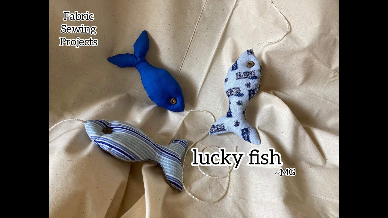how to made fabric lucky fish easy tutorial hand sewing 可手缝幸运布鱼玩偶 pet toy 宠物玩具 christmas gifts 2020