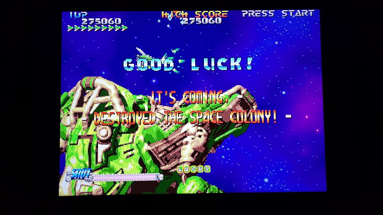 Playing Blazing Star on Neo Geo Omega MVS through RGB Framemeister
