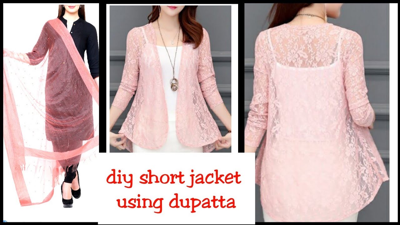 Diy  short jacket/ shrug From Old Dupatta In Just 5 Minutes|Reuse old Saree/Dupatta