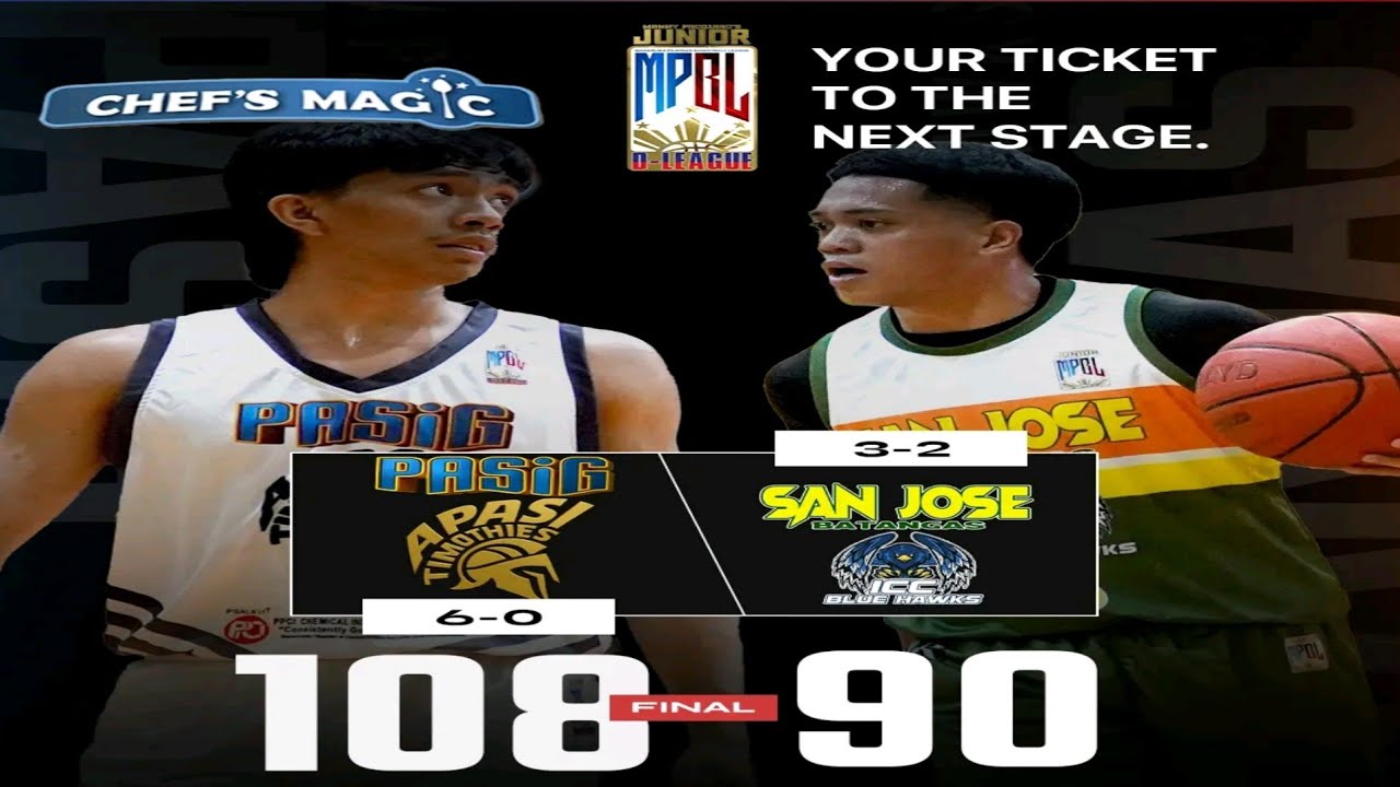 SAN JOSE BATANGAS ICC VS PASIG APASI TIMOTHIES | JUNIOR MPBL D LEAGUE