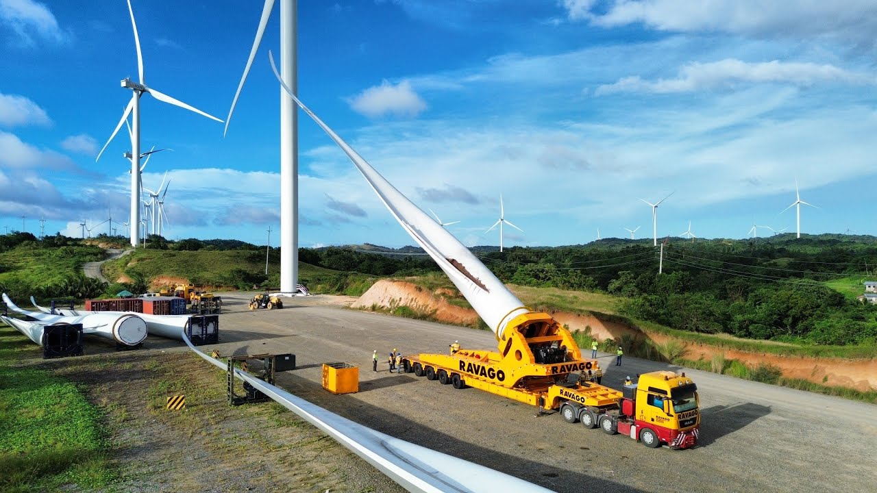 Philippines:Ravago Blade Lifter, Windmill transport and erection, Cranes, SPMT,multiaxle, Rent, Hire