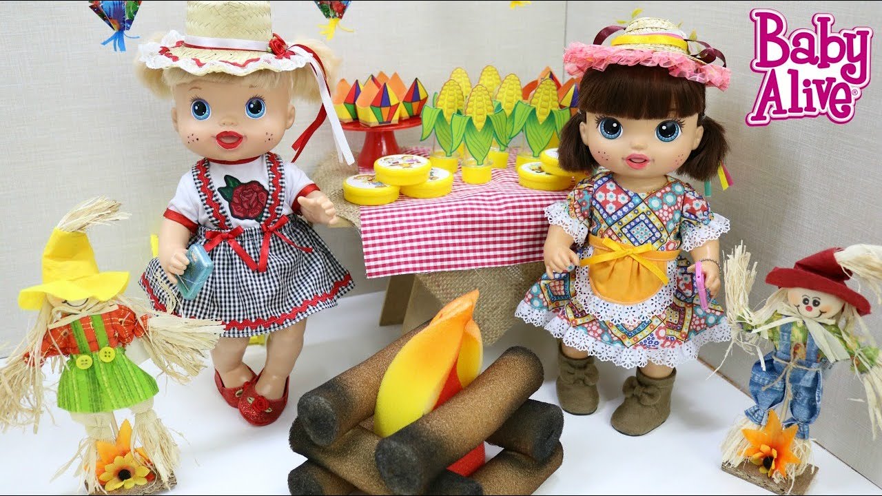 BABY ALIVE DUDA E ALICE FIZERAM UMA FESTA JUNINA VIRTUAL