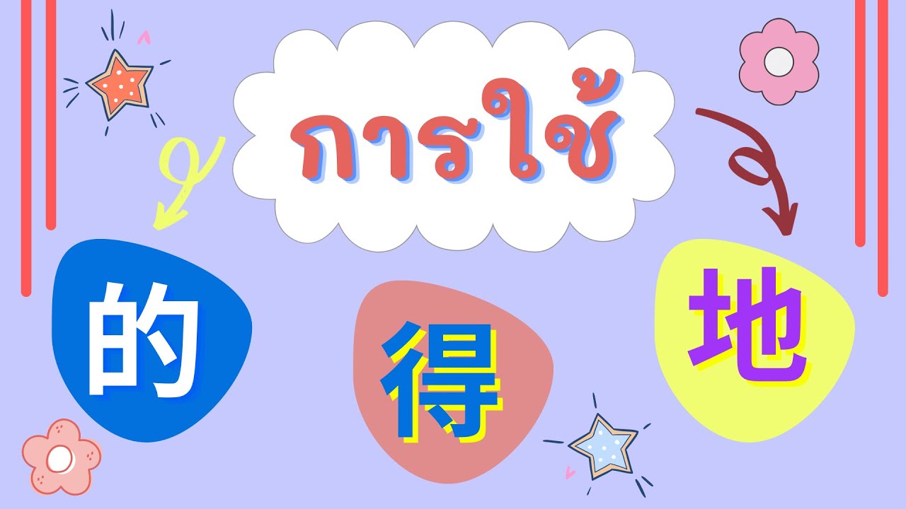 ไวยากรณ์จีน การใช้  的, 得,  地 ใช้อย่างไร