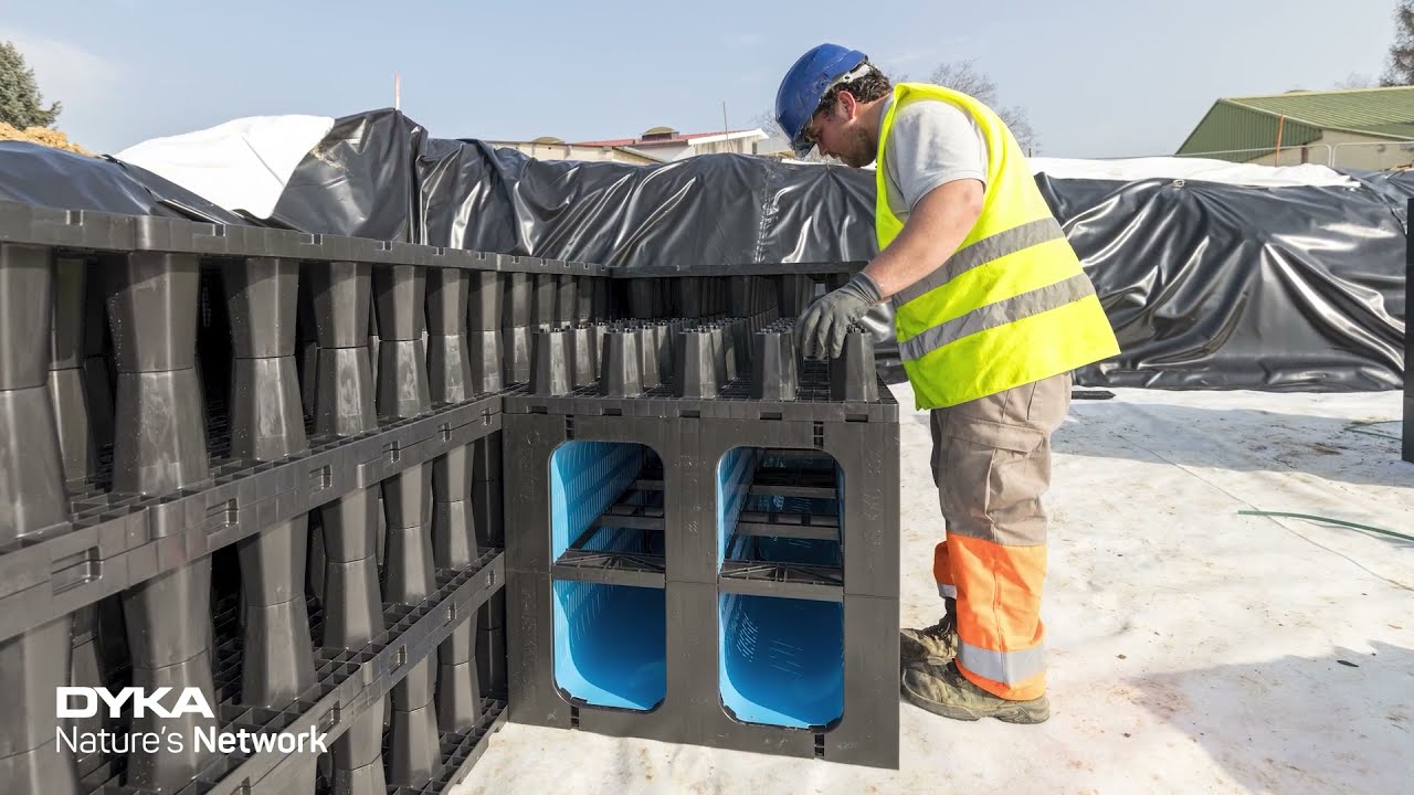 Déploiement d'un bassin de rétention Rausikko Box