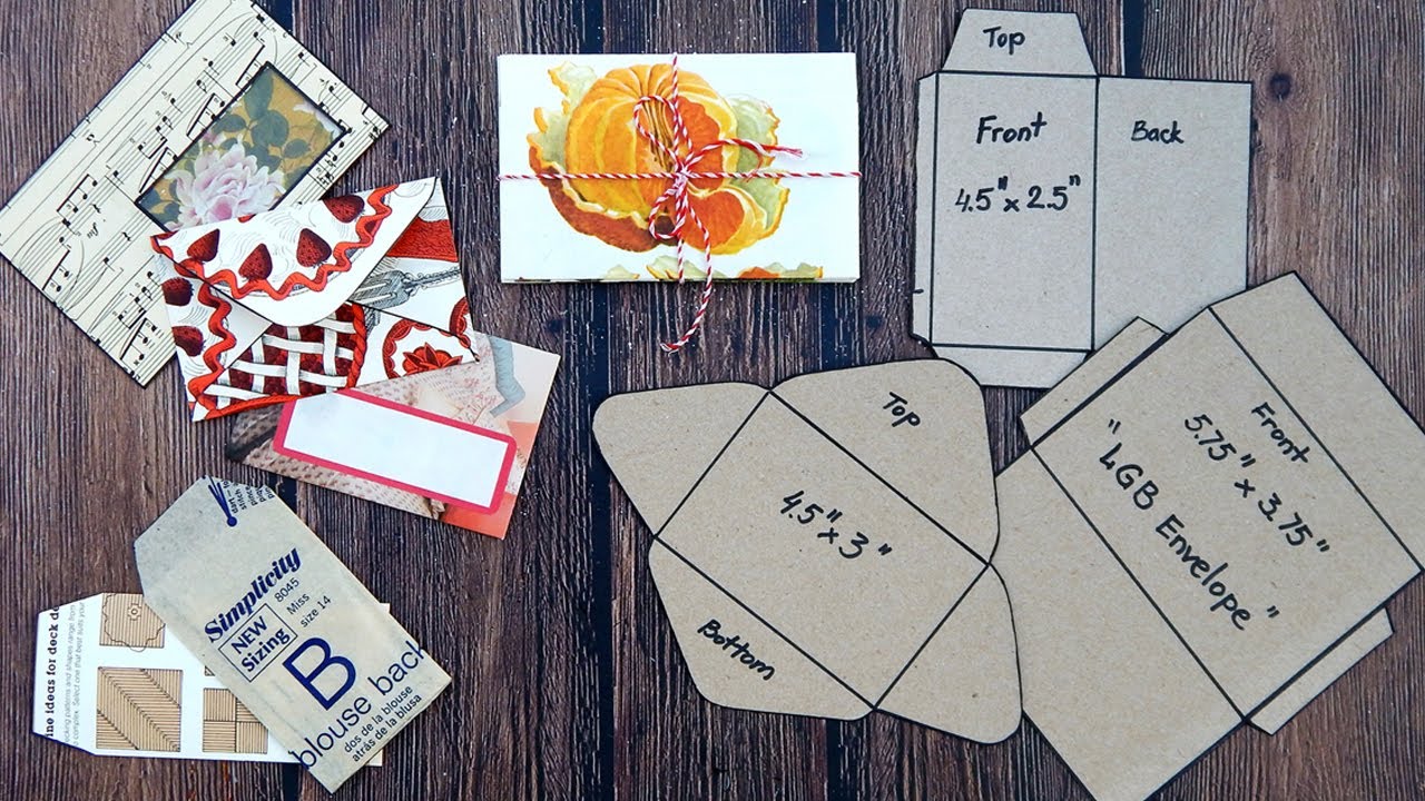 How To Make Your Own ENVELOPE TEMPLATES! All Kinds of DIY Envelopes! Scrap Paper Bust! #JunkJournal