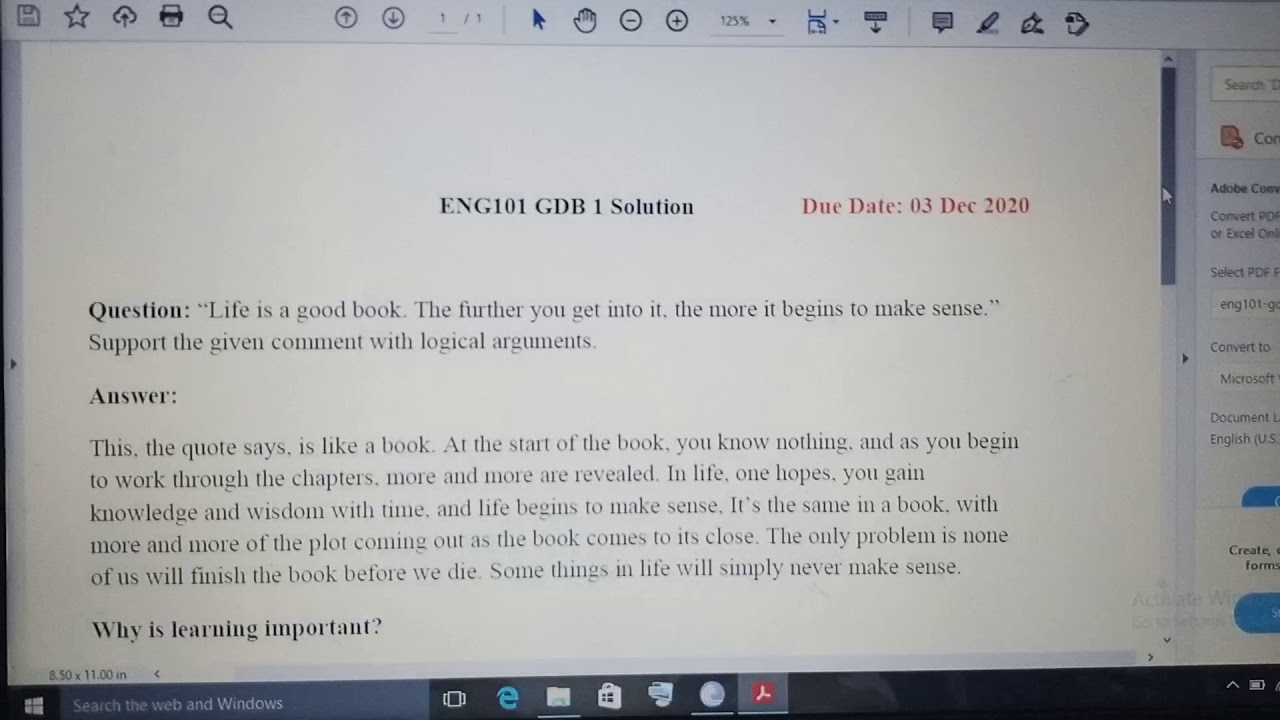 eng 101 gdb no 1 solution fall 2020