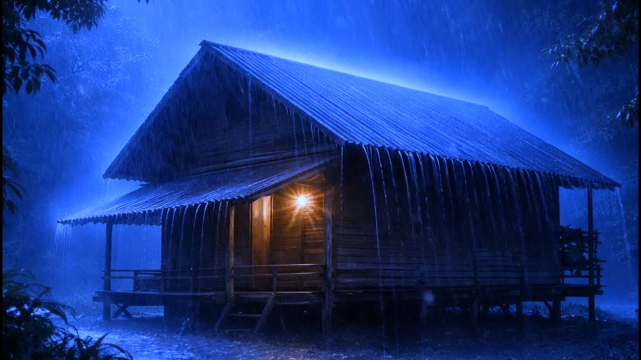 Quality Sleep in 3 Minutes with Heavy Rain & Violent Thunder on Metal Roof at Night