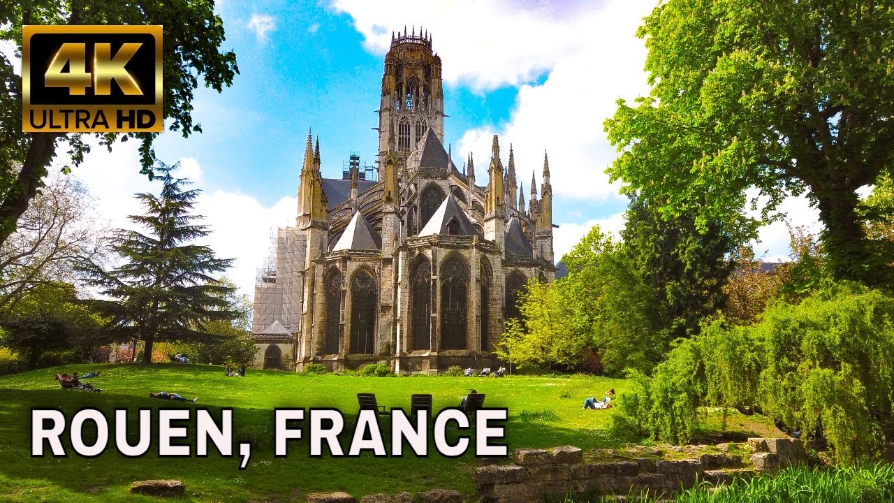 ROUEN, France 4K City Walk