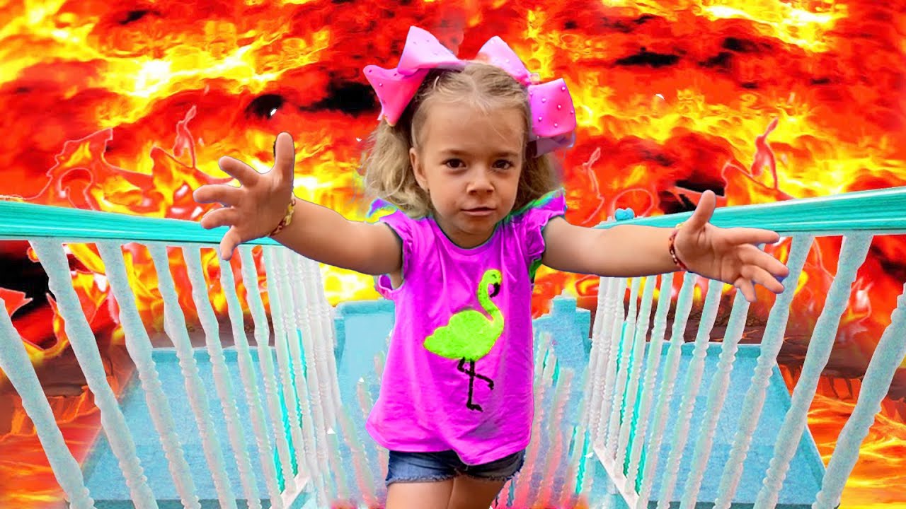 The Floor is Lava | Anabella and Bogdan Show how to overcome various obstacles + More Video for kids