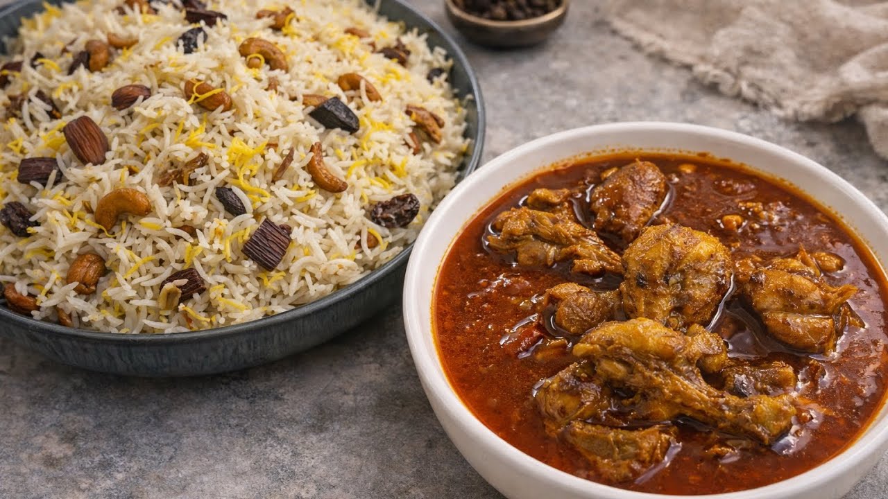 Easy Chicken Curry & Pulao Recipe | Perfect Lunch/Dinner Combo