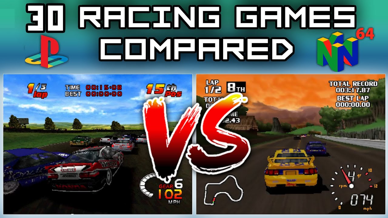 30 MORE Racing Games Compared - Playstation 1 vs Nintendo 64 - Which had the better graphics?