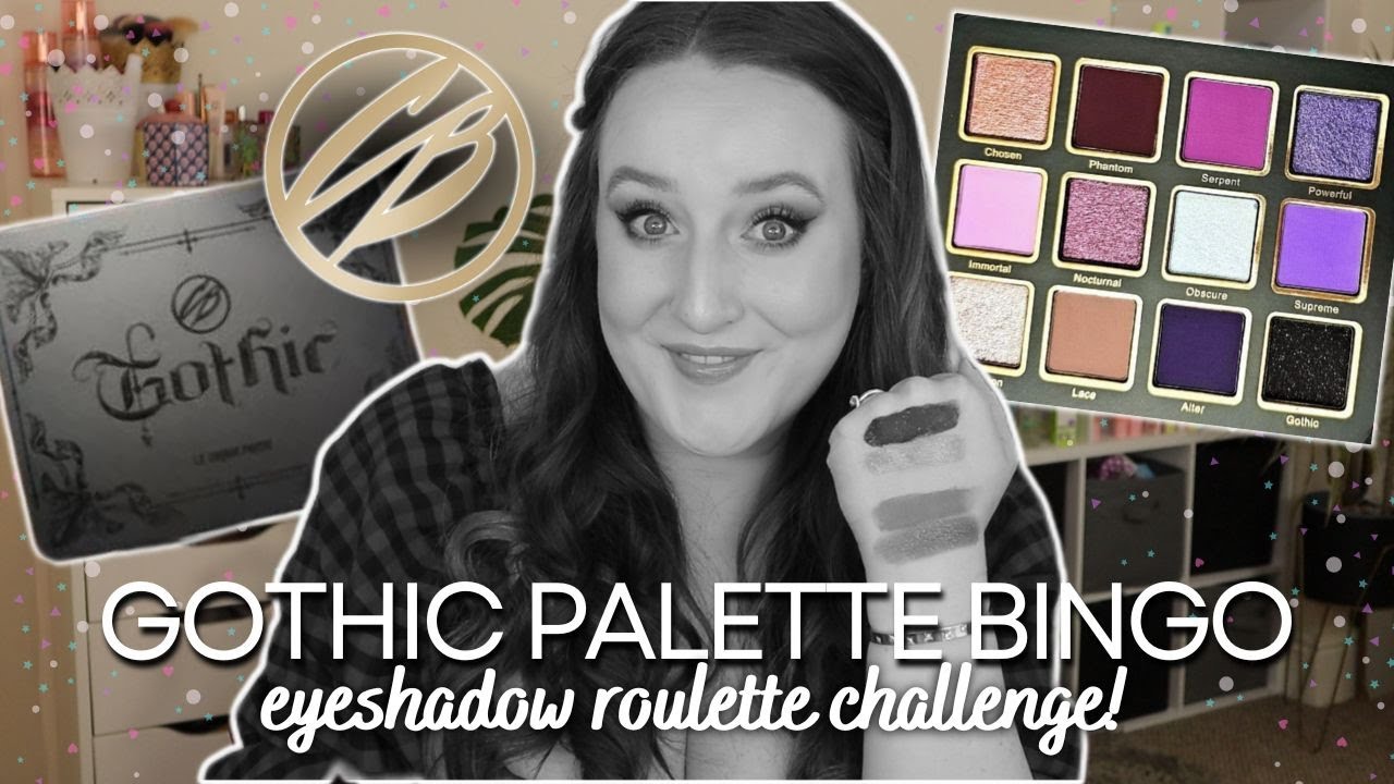 COSMIC BRUSHES *GOTHIC* EYESHADOW PALETTE BINGO! Eye Shadow Roulette Challenge Purple Autumn Makeup!