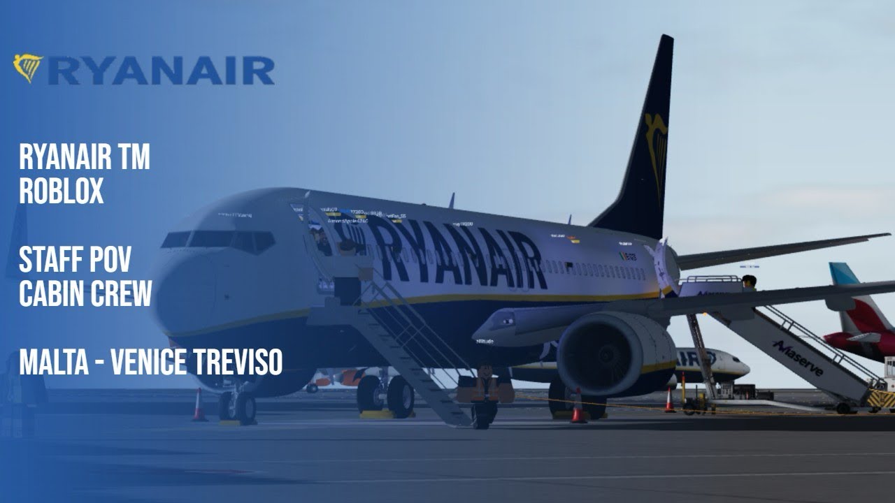 Roblox Ryanair TM - Working as a CC (Cabin Crew) - Staff POV