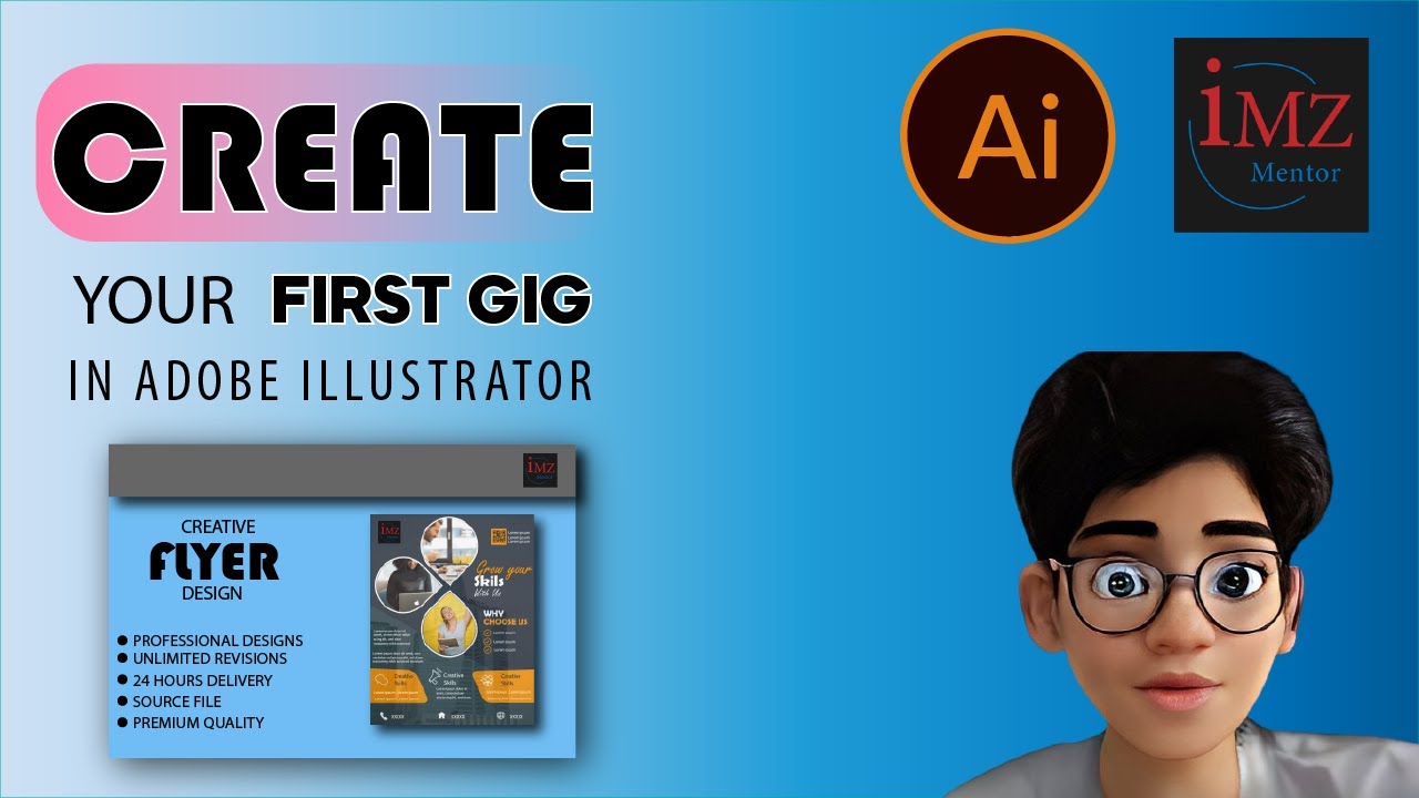Make a gig for fiverr in adobe illustrator 2023 #fiverrgig