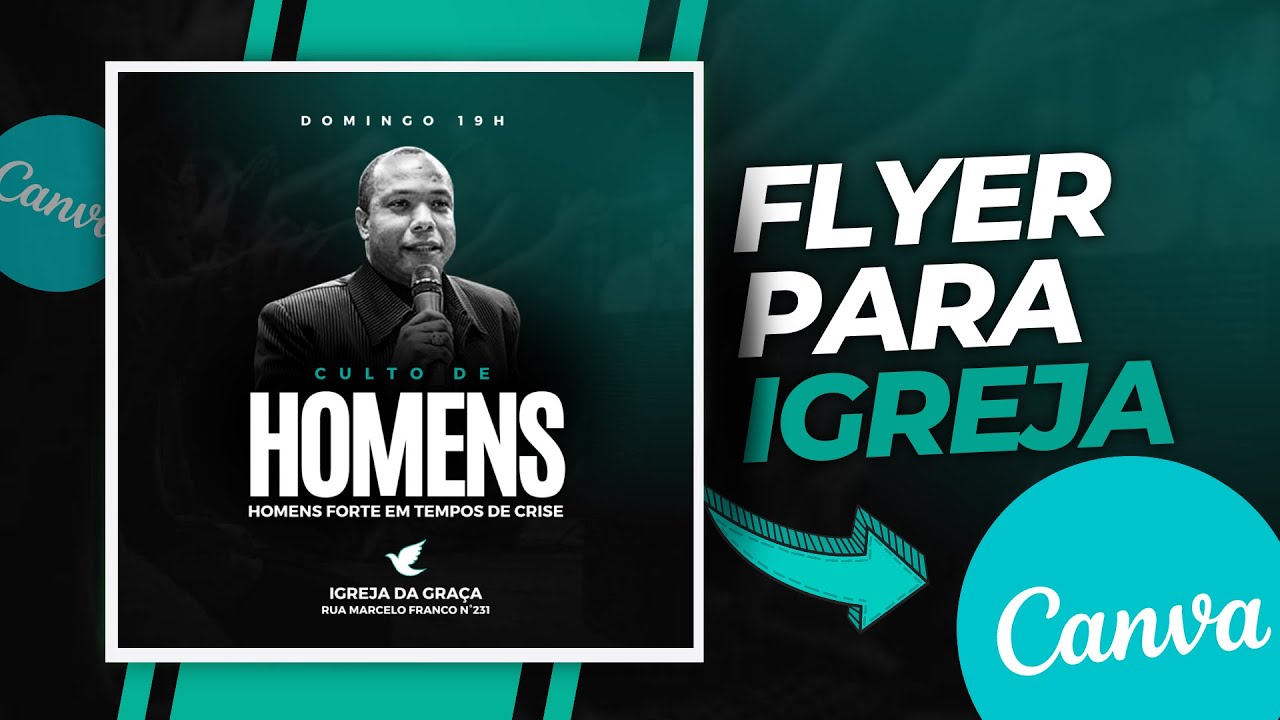 COMO FAZER ARTE PARA CULTO DE HOMENS NO #CANVA
