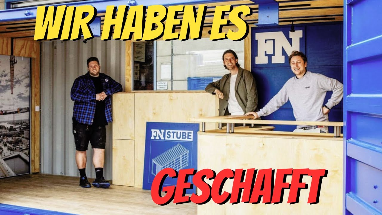 Container Umbau-Finale: Mega Tresen und Sideboard mit ausfahrbarem Fernseher