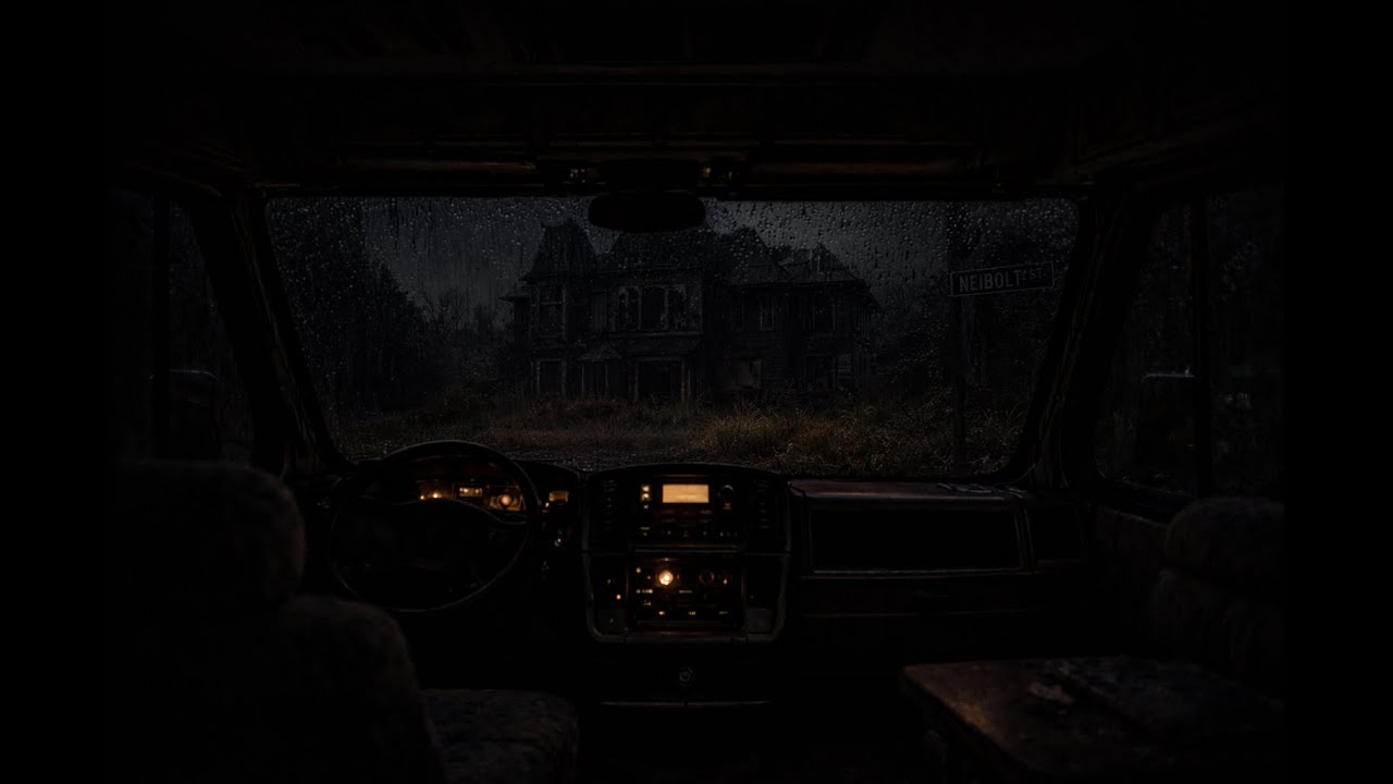 Heavy Rain at Neibolt Street | Eerie Night Drive Ambience (10 Hours) ASMR Rain