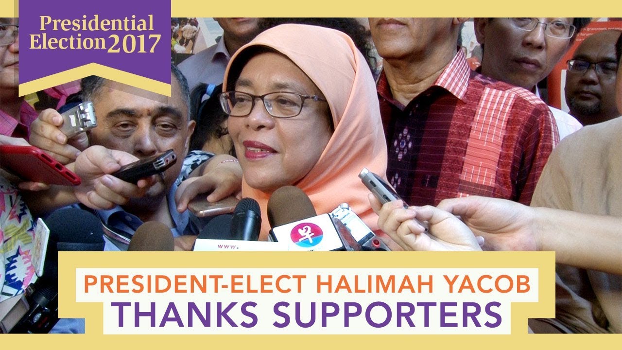 President-elect Mdm Halimah Yacob thanks supporters