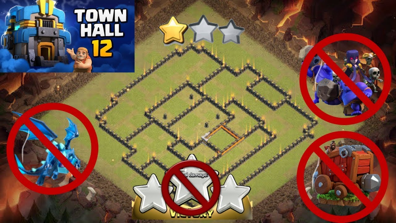 NEW TH12 WAR BASE 2018 Anti 2 STAR | ANTI SIEGE  | Anti Electro Dragon | Bowler  | Anti Everything