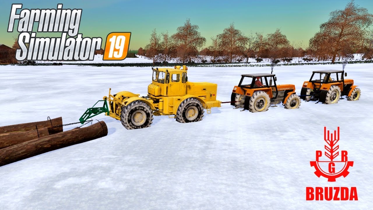 🔴 Zimowe przeciąganie kł&oacute;d drewna. 🔴 - Anton.pl PGR BRUZDA  FS19