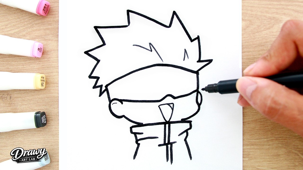 How to Draw Kid Gojo Satoru | Jujutsu Kaisen Easy Marker Drawing Tutorial