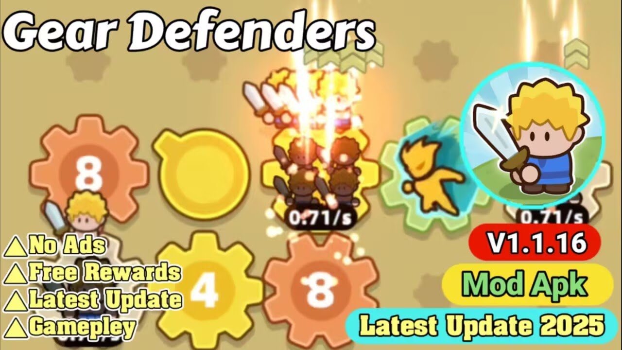 Gear Defenders Mod Apk v1.1.16 | Free Rewards | No Ads | New Update